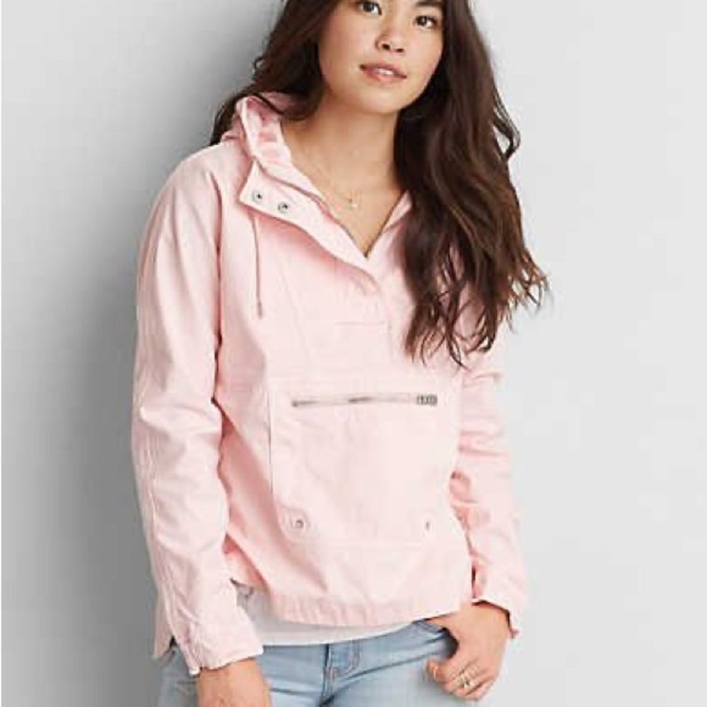 AEO Sakura Pink Popover Utility Anorak Jacket